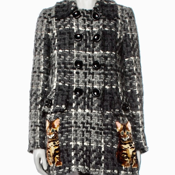 Dolce & Gabbana Tweed Royal Kitten Jacket IT42 - Picture 4 of 8